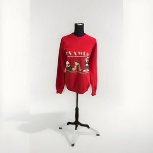 Vintage Screen Stars Its A Wrap Christmas sweatshirt size Large Bears Wrapping